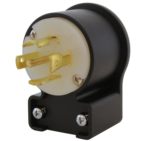 Ac Works NEMA L22-30P 30A 3-Phase Y 277/480V Elbow 5-Prong Locking Male Plug with UL, C-UL Approval - ASEL2230P