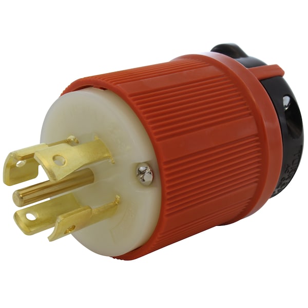 Ac Works NEMA L22-30P 30A 3-Phase Y 277/480V 5-Prong Locking Male Plug with UL, C-UL Approval in Orange - ASL2230P