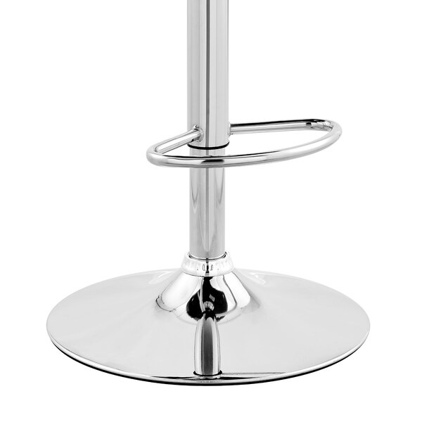 Armen Living Brock Adjustable Gray Faux Leather and Walnut Wood with Chrome Finish Bar Stool - LCBCBAWAGR