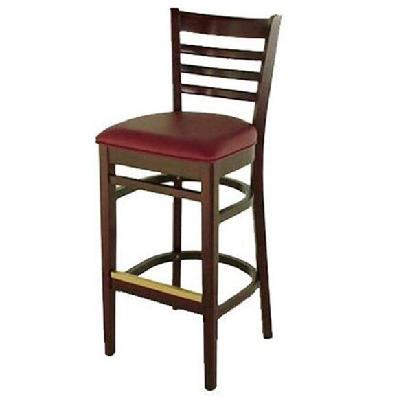 Alston Quality Alston Quality 3637-30 UP-CHY-Burgundy 30 in. Diana Bar Stool With Upholstered Seat Cherry Frame - 3637-30 UP/CHY/BURGUNDY
