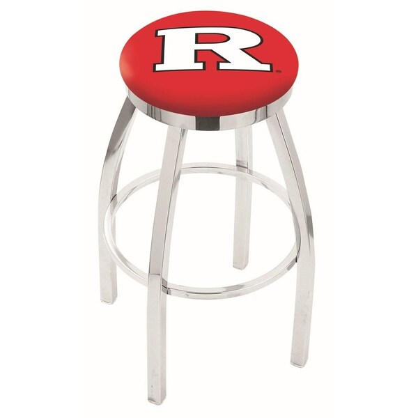Holland Bar Stool Co 30" Chrome Rutgers Swivel Bar Stool, Accent Ring - L8C2C30RUTGER