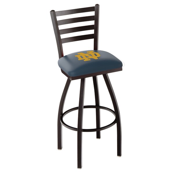 Holland Bar Stool Co 30" Blk Wrinkle Notre Dame (ND) Swivel Bar Stool, Ladder Back - L01430ND-ND