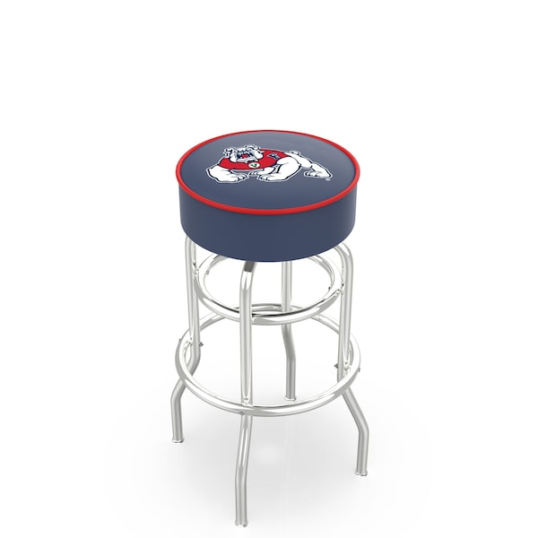 Holland Bar Stool Co 30" Fresno State Cushion Seat, 2-Ring Chrome Swivel Bar Stool - L7C130FRESST