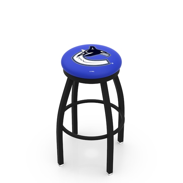 Holland Bar Stool Co 30" Blk Wrinkle Vancouver Canucks Swivel Bar Stool, Accent Ring - L8B2B30VANCAN