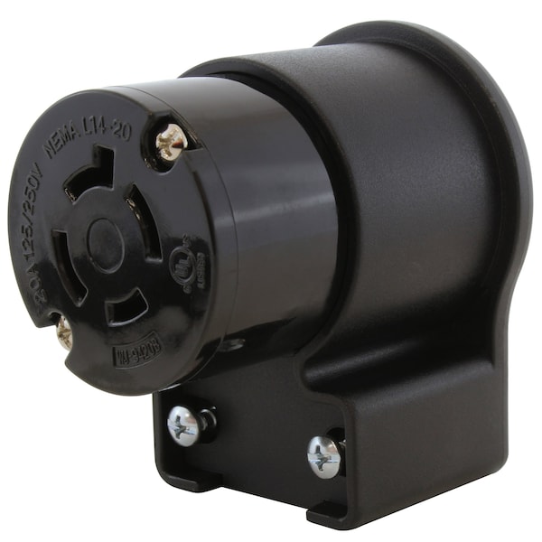 Ac Works NEMA L14-20R 20A 125/250V 4-Prong Elbow Locking Female Connector With UL, C-UL Approval - ASEL1420R