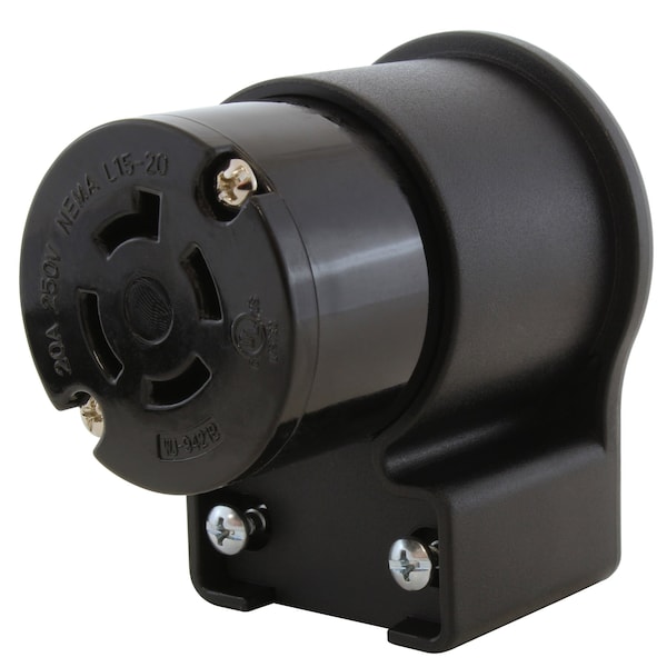 Ac Works NEMA L15-20R 3-Phase 20A 250V 4-Prong Elbow Locking Female Connector With UL, C-UL Approval - ASEL1520R