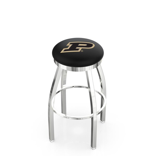 Holland Bar Stool Co 25" Chrome Pitt Swivel Bar Stool, Accent Ring - L8C2C25PURDUE