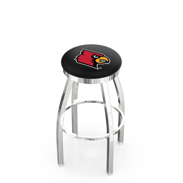 Holland Bar Stool Co 25" Chrome Louisville Swivel Bar Stool, Accent Ring - L8C2C25LVILLE