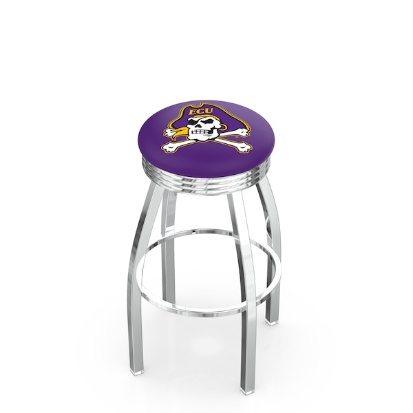 Holland Bar Stool Co 25" Chrome East Carolina Swivel Bar Stool, Accent Ring - L8C3C25ECAROL