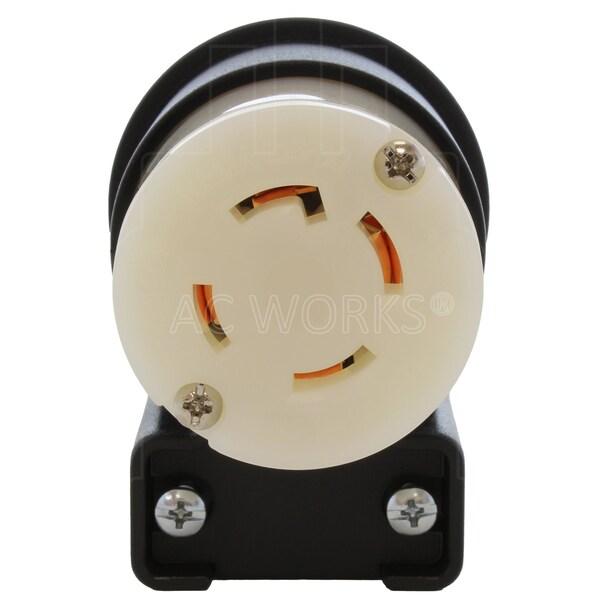 Ac Works NEMA L16-30R 3-Phase 30A 480V Elbow 4-Prong Locking Female Connector with UL, C-UL Approval - ASEL1630R