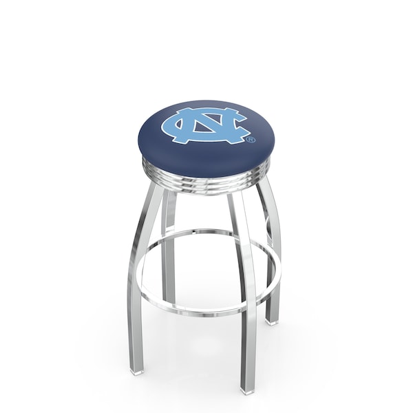 Holland Bar Stool Co 25" Chrome North Carolina Swivel Bar Stool, Accent Ring - L8C3C25NORCAR