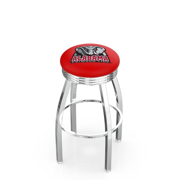 Holland Bar Stool Co 25" Chrome Alabama Swivel Bar Stool, Accent Ring - L8C3C25AL-ELE