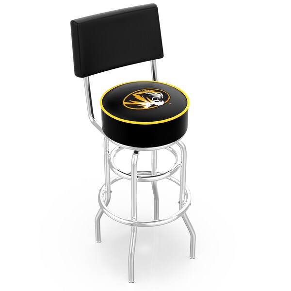 Holland Bar Stool Co 25" Chrome 2-Ring Missouri Swivel Bar Stool, Back - L7C425MIZZOU