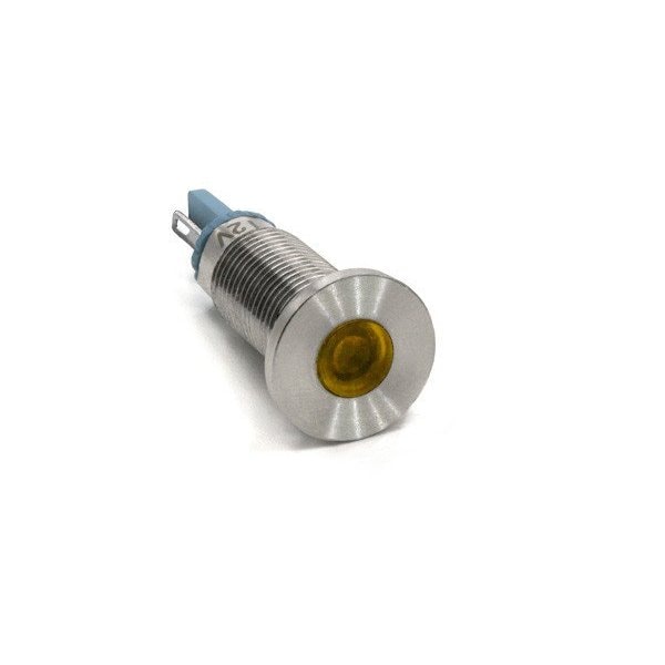 Dialight 8mm Flt PMI Amarillo 12 VDC con Terminales - 620-1303-304F