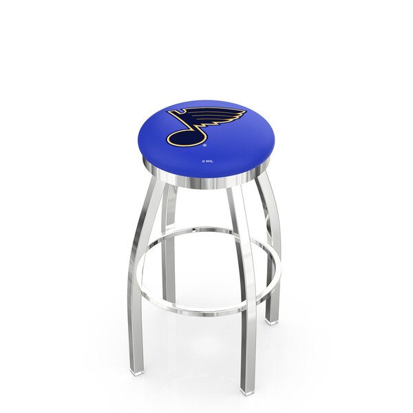 Holland Bar Stool Co 30" Chrome St Louis Blues Swivel Bar Stool, Accent Ring - L8C2C30STLBLU