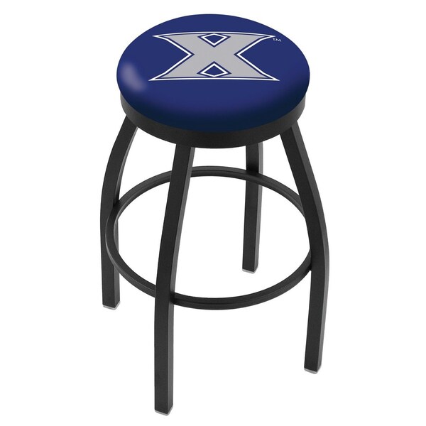 Holland Bar Stool Co 25" Blk Wrinkle Xavier Swivel Bar Stool, Accent Ring - L8B2B25XAVIER