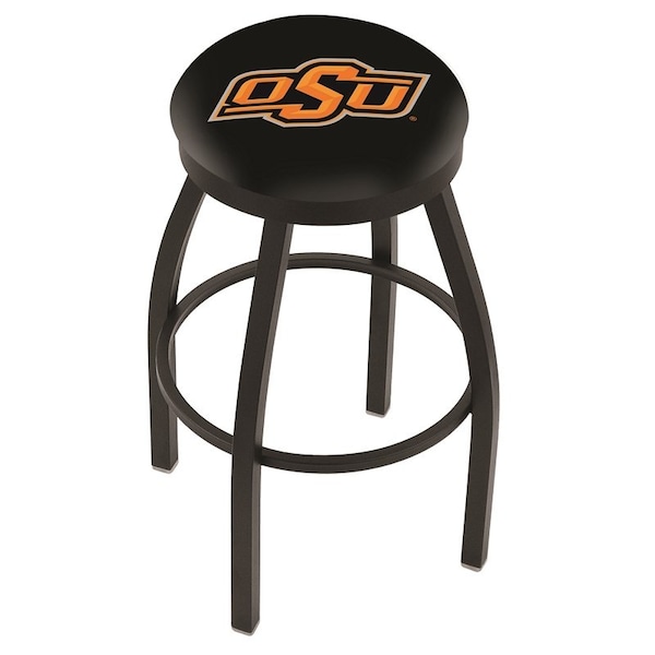 Holland Bar Stool Co 30" Blk Wrinkle Oklahoma State Swivel Bar Stool, Accent Ring - L8B2B30OKSTUN