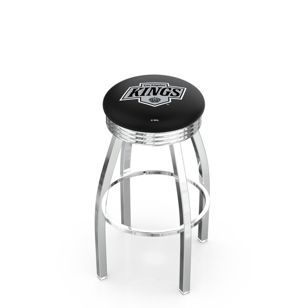 Holland Bar Stool Co 25" Chrome Los Angeles Kings Swivel Bar Stool, Accent Ring - L8C3C25LAKING