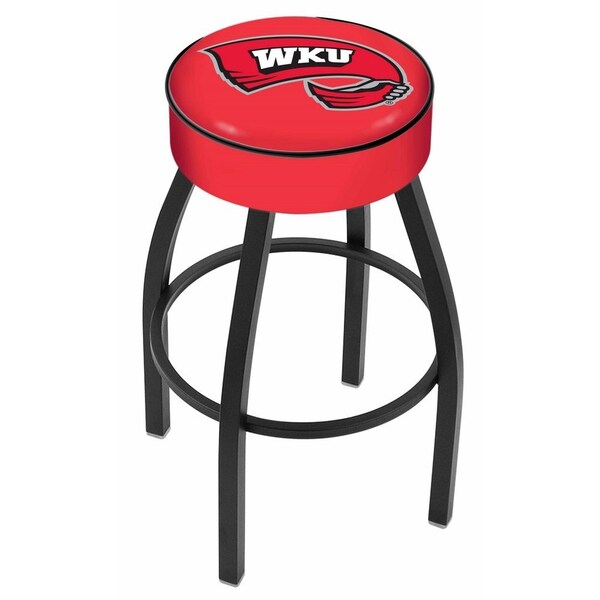 Holland Bar Stool Co 30" Western Kentucky Cushion Seat, Blk Wrinkle Base Swivel Bar Stool - L8B130WESTKY