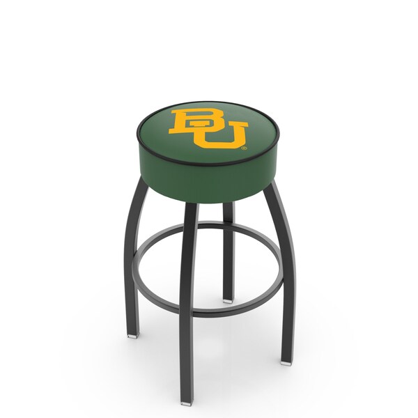 Holland Bar Stool Co 30" 4" Baylor Cushion Seat, Blk Wrinkle Base Swivel Bar Stool - L8B130BAYLOR