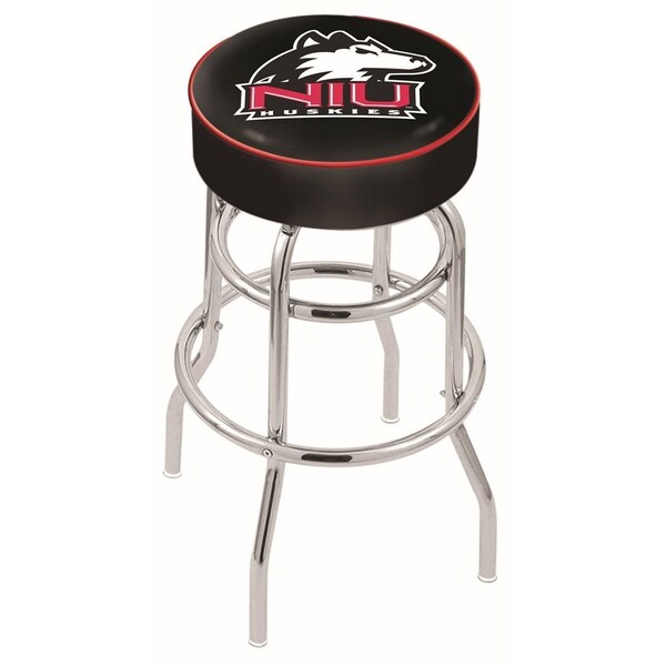 Holland Bar Stool Co 25" Northern Illinois Cushion Seat, 2-Ring Chrome Swivel Bar Stool - L7C125NORILL