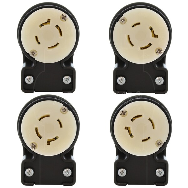 Ac Works NEMA L16-20R 3-Phase 20A 480V 4-Prong Elbow Locking Female Connector with UL, C-UL Approval - ASEL1620R