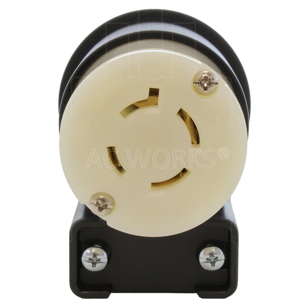 Ac Works NEMA L16-20R 3-Phase 20A 480V 4-Prong Elbow Locking Female Connector with UL, C-UL Approval - ASEL1620R