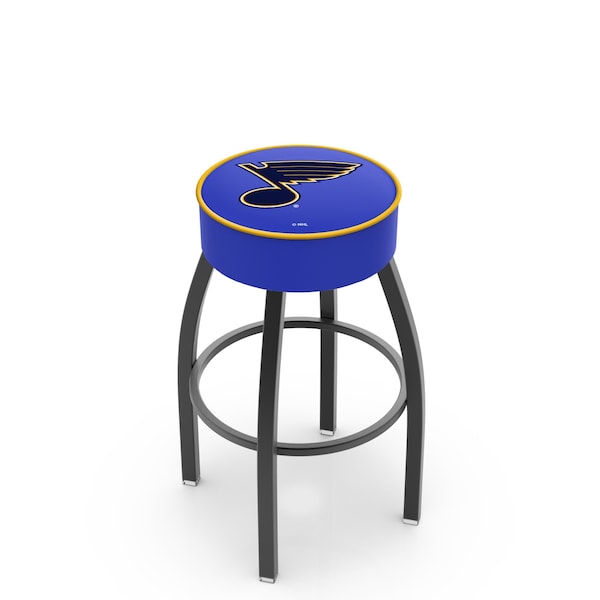Holland Bar Stool Co 30" 4" St Louis Blues Cushion Seat, Blk Wrinkle Base Swivel Bar Stool - L8B130STLBLU