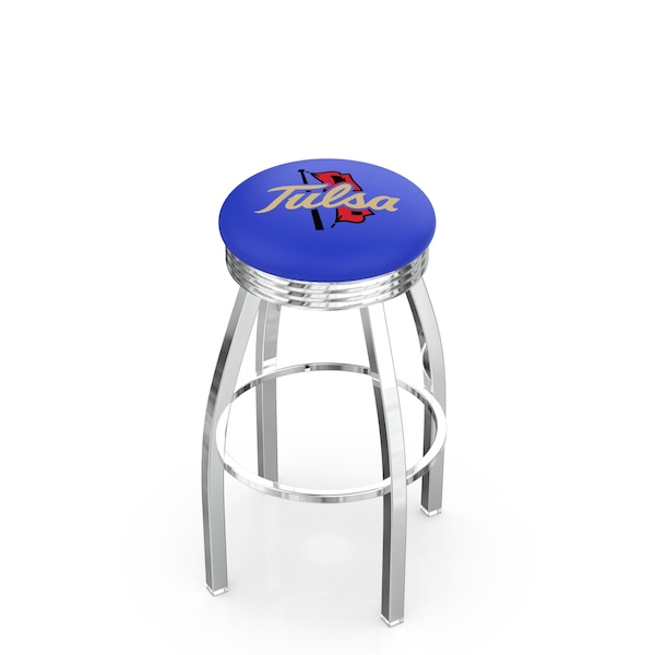 Holland Bar Stool Co 25" Chrome Tulsa Swivel Bar Stool, Accent Ring - L8C3C25TULSAU