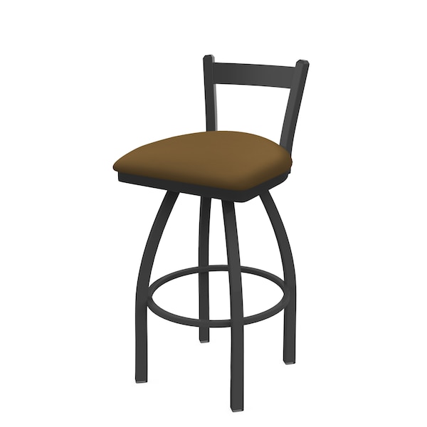 Holland Bar Stool Co 30" Low Back Swivel Bar Stool, Pewter Finish, Canter Saddle Seat - 82130PW012