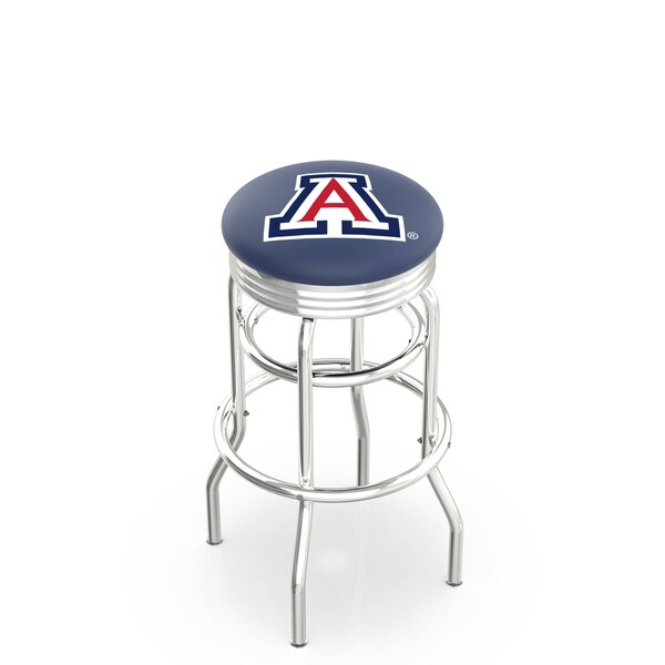 Holland Bar Stool Co 25" Chrome 2-Ring Arizona Swivel Bar Stool, Accent Ring - L7C3C25ARIZUN