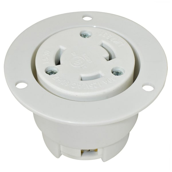 Superior Electric Twist Lock Flange Receptacle 3 Wire, 30 Amps, 125V, NEMA L5-30R - YGF038F