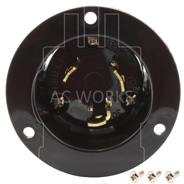 Ac Works 30A 250V L6-30P Power Input Inlet UL and C-UL Listed - ASINL630P