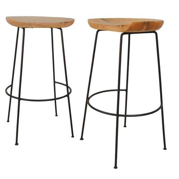 Guest Room Diya Bar Stool - Natural & Black - 30.5 in. - GU3370585