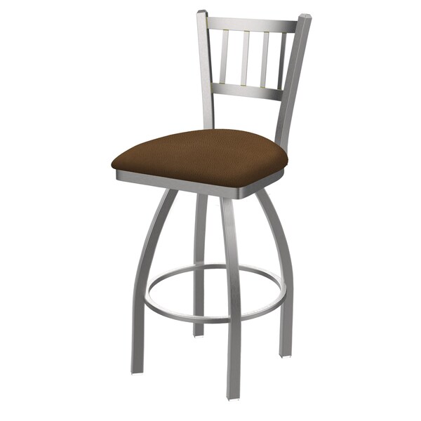 Holland Bar Stool Co 810 Contessa Stainless Steel 36in Swivel Bar Stool with Rein Thatch Seat - 81036SS026