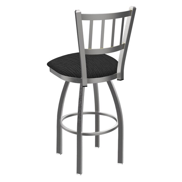 Holland Bar Stool Co 810 Contessa Stainless Steel 36in Swivel Bar Stool with Graph Coal Seat - 81036SS018