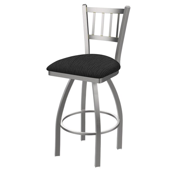 Holland Bar Stool Co 810 Contessa Stainless Steel 36in Swivel Bar Stool with Graph Coal Seat - 81036SS018