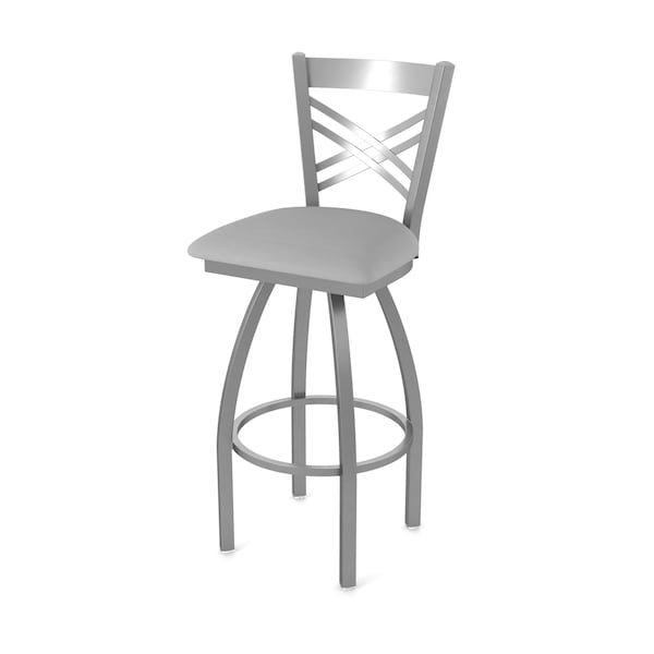 Holland Bar Stool Co 820 Catalina Stainless Steel 36in Swivel Bar Stool with Canter Folkstone Grey Seat - 82036SS007