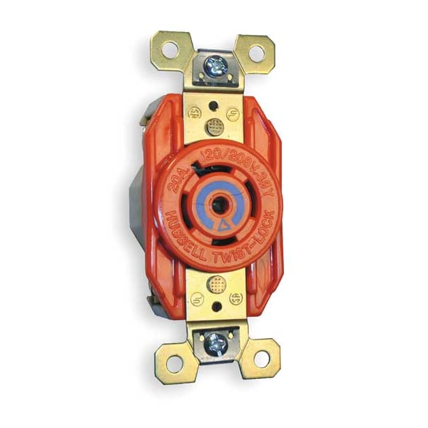 Hubbell 20A Isolated Ground Locking Receptacle 4P 5W 120/208VAC - IG2510