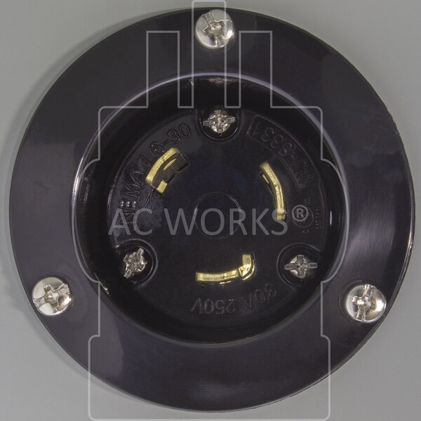 Ac Works L6-30 30A 250V 3-Prong Locking Heavy-Duty Industrial Inlet Box - ASL630PBX