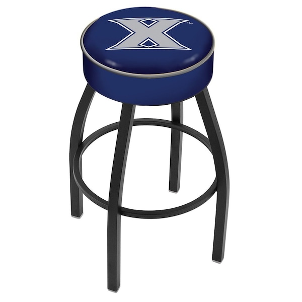 Holland Bar Stool Co 30" 4" Xavier Cushion Seat, Blk Wrinkle Base Swivel Bar Stool - L8B130XAVIER
