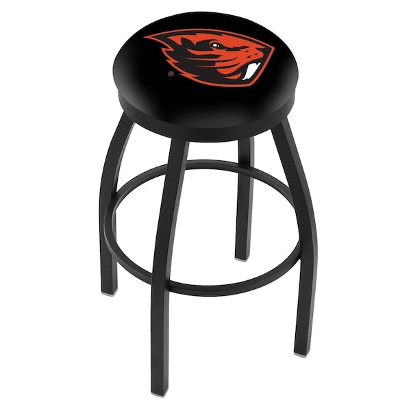 Holland Bar Stool Co 30" Blk Wrinkle Oregon State Swivel Bar Stool, Accent Ring - L8B2B30OREGST
