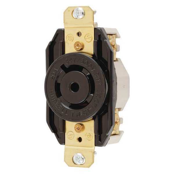 Hubbell 20A Locking Receptacle 4P 5W 347/600VAC L23-20R BK - HBL2530