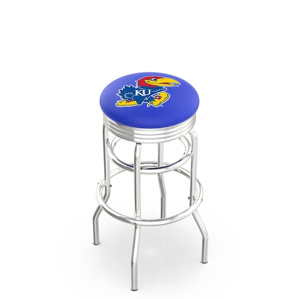 Holland Bar Stool Co 30" Chrome 2-Ring Kansas Swivel Bar Stool, Accent Ring - L7C3C30KNSASU