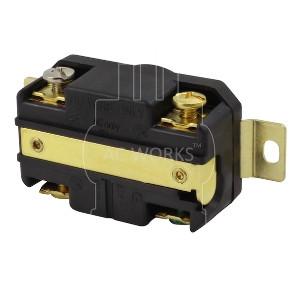 Ac Works 30A 125/250-V NEMA L14-30R Flush Mount Locking Industrial Grade Receptacle - FML1430R