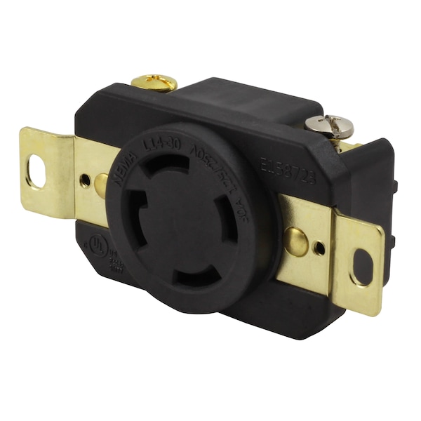 Ac Works 30A 125/250-V NEMA L14-30R Flush Mount Locking Industrial Grade Receptacle - FML1430R