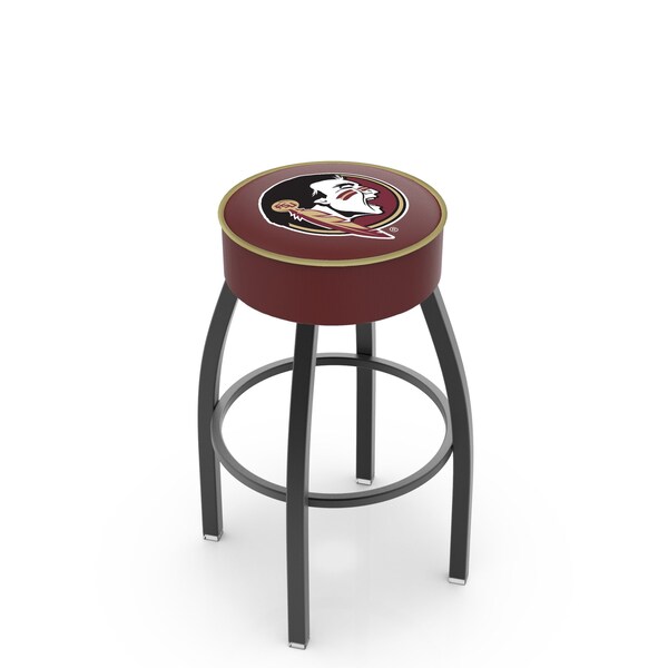 Holland Bar Stool Co 25" Florida State Head Cushion Seat, Blk Wrinkle Base Swivel Bar Stool - L8B125FSU-HD