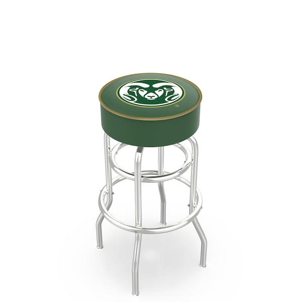 Holland Bar Stool Co 30" Colorado State Cushion Seat, 2-Ring Chrome Swivel Bar Stool - L7C130COLOST