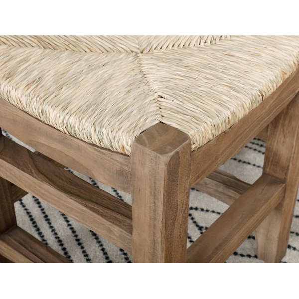 Alaterre Furniture Newport Set of Two 26"H Wood Counter Height Stools with Rush Seats - ANNP212171