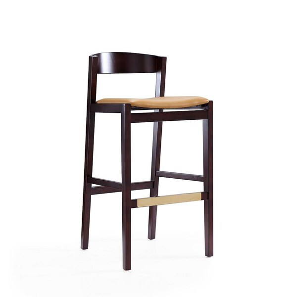 Celebracion Klismos Camel & Dark Walnut Beech Wood Barstool 40.75 x 20 x 20.5 in. - CE1818720